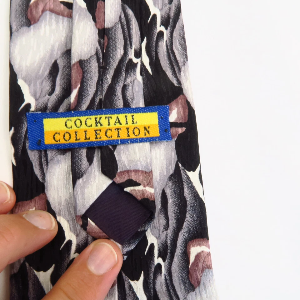 Vintage Cocktail Collection Wine Abstract Watercolor Neck Tie 57x4 Microscope - Image 3 of 4