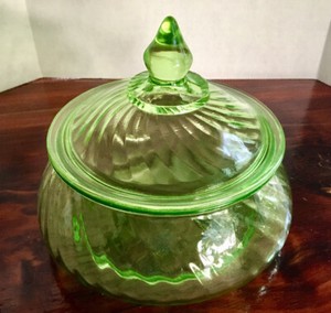 uranium glass jar with lid
