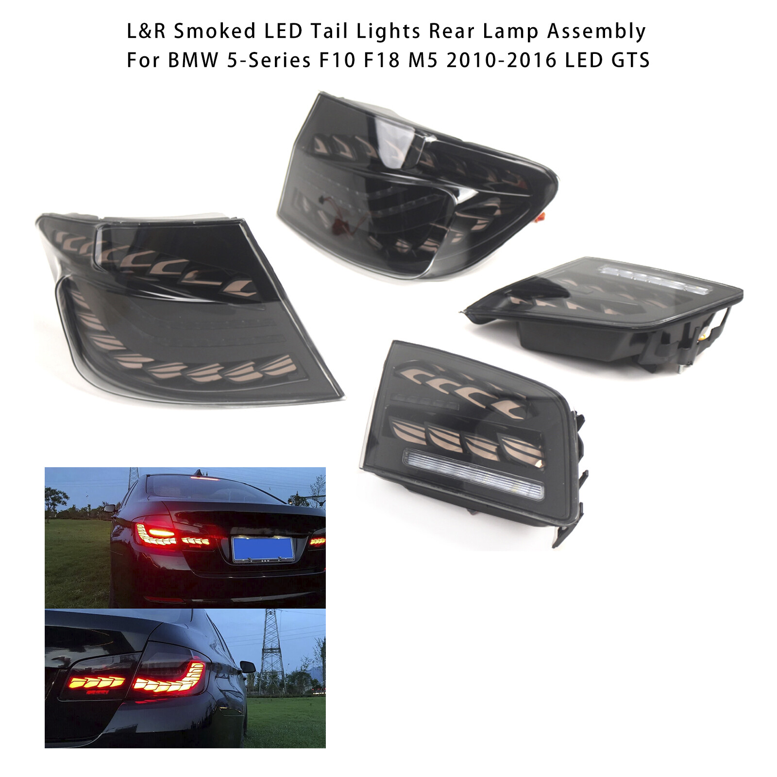 Smoked LED Tail Lights Rear Lamp For BMW 5F10 F18 M5 2010-2016