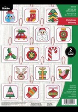BUCILLA FELT CHRISTMAS WHIMSY ORNAMENTS SET OF 30 89512E COUNTED CROSS STITCH