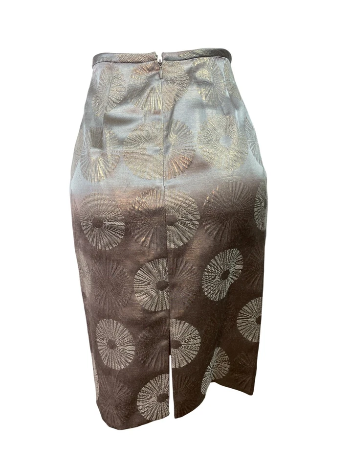 Falda lápiz brocado marrón y dorado Adrianna Papell Evening Essentials talla 6 Foto 3 de 4