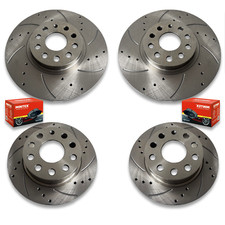 Fits VW GOLF MK5 2.0T GTi 1/05-10/08 312MM Drilled & Grooved Brake Discs + Pads