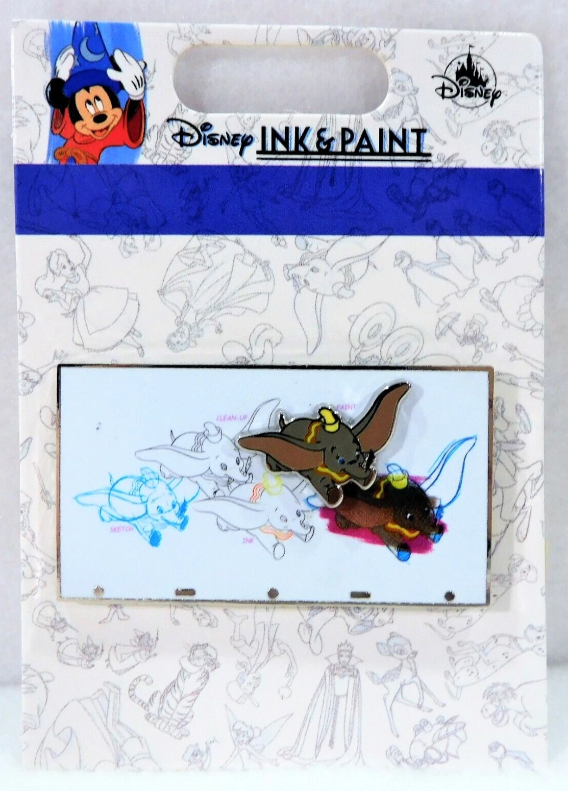 Disney 2020 Ink & Paint Series Flying Dumbo Drawing 3-D Pin NEW Limited Release