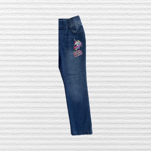 Flapdoodles Girls Unicorn Girl Hero and Rainbow Legging Jeans Blue Size 4T - Picture 6 of 11