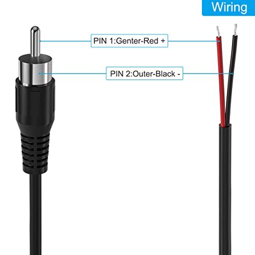 3 Pack RCA to Bare Wire Cable,Speaker Wire RCA Male Plug Jack Connector