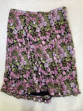 Sag Harbor Midi Skirt Women's 18 Floral Pink Lined ruffle a-line CottageCountry