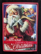 Santa Claus Christmas Cards Boxed Set of 18 Cards Santa Traditional + Envelopes