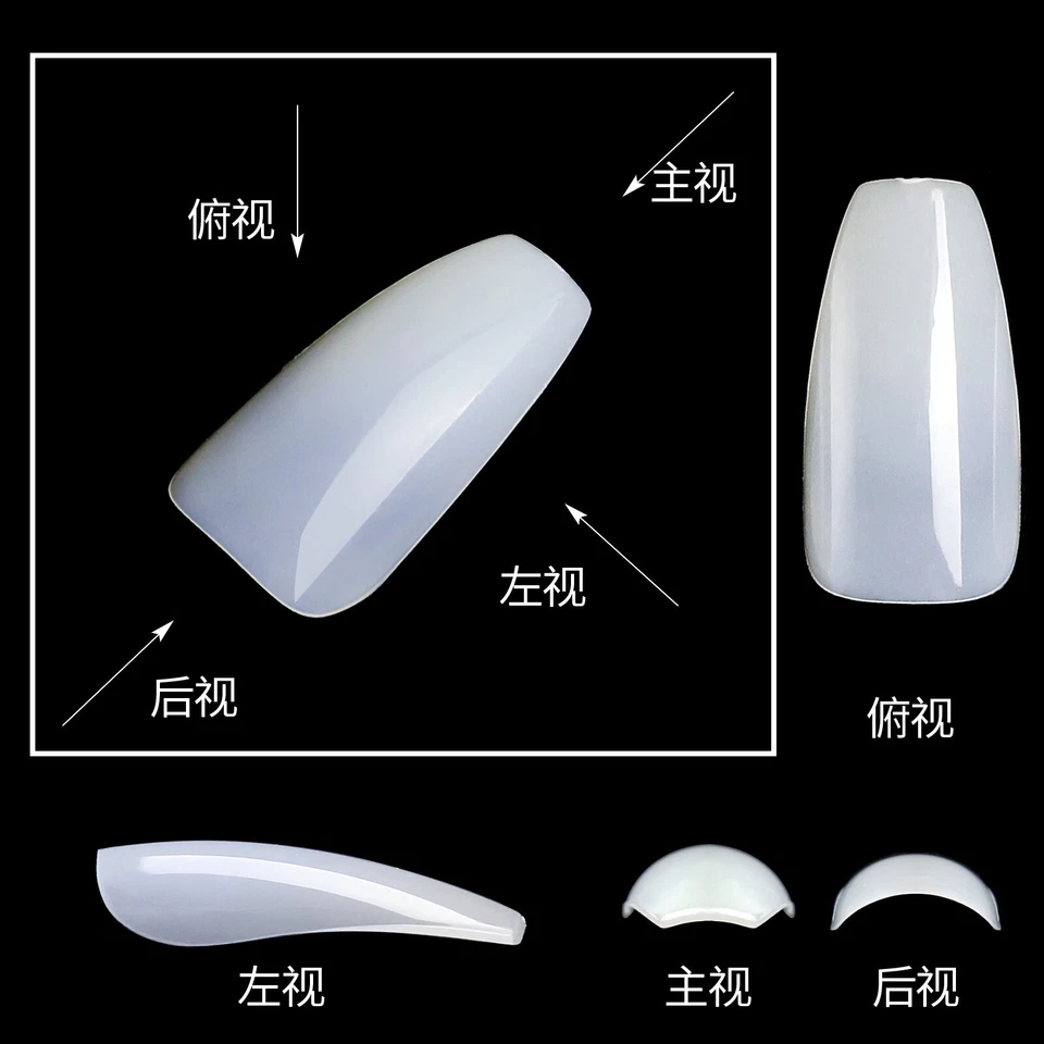 500 piezas Transparente Natural Cubierta Completa Uñas Falsas Forma Plana Arte en Uñas Punta 10 Tamaños Regalo Foto 3 de 4