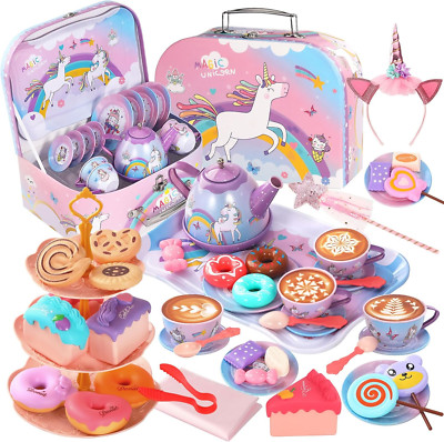 Unicorn Juguetes para niñas juego de tazas de te regalo 3-8 años 55 pcs