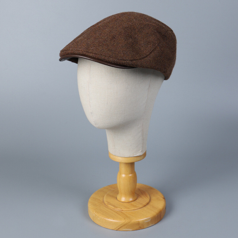 Vintage Y2K August Wool Brown Bow Newsboy Cap Cabbie Painters‎ Satin Lined Taupe Brown Newsboy Cap , Ivy Hat , Boy main image 3