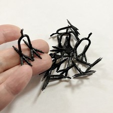 Morezmore M01694-25mm-Black-10 10pc Miniature Feet Legs Needle Felting Bird 25mm