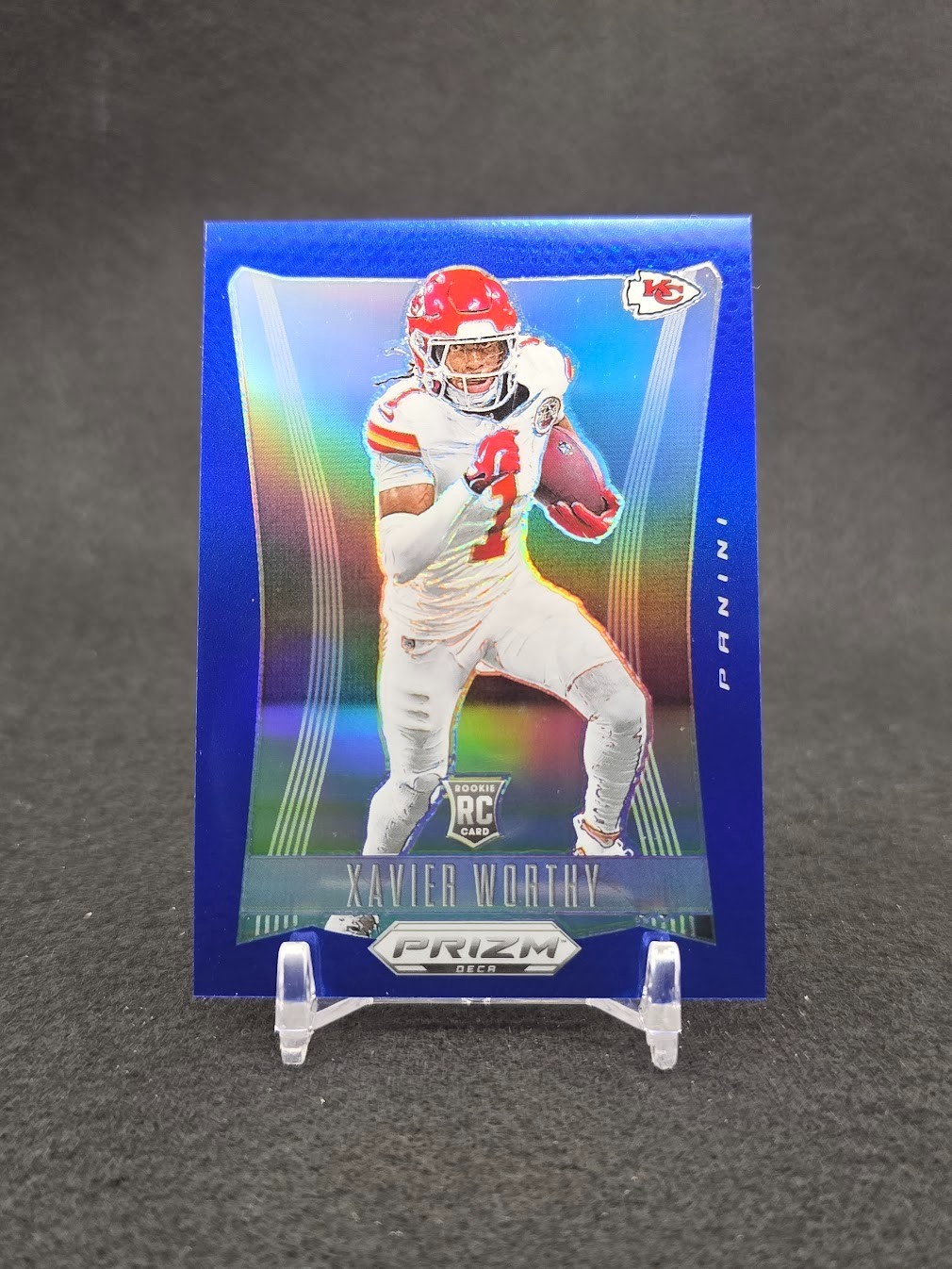 2024 Panini Prizm Deca #158 Xavier Worthy Blue Prizm /149 Kansas City Chiefs