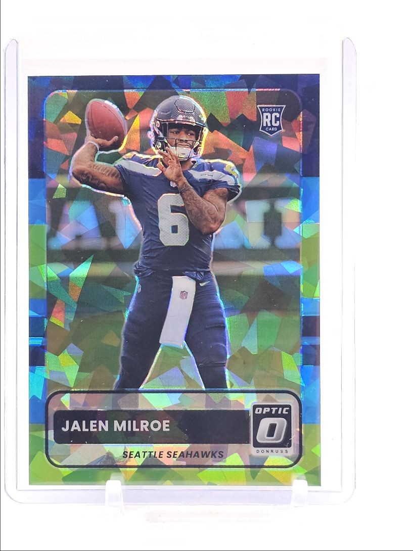 JALEN MILROE 2025 DONRUSS OPTIC 2015 RETRO ROOKIE ICE PRIZM RC /55 Q2091