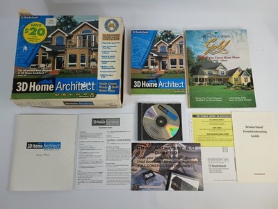 Broderbund 3D Home Architect Deluxe 3.0 CD Windows PC Big Box Complete