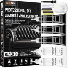 Endhokn Black Leather Repair Kit, 3 Black 2 White Vinyl Repair Kit Fix Scratche