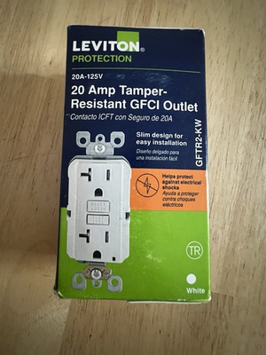 #ad Leviton ‎GFSW1 KW 15A 125V Combo Tamper Resistant GFCI Outlet in White $20.00