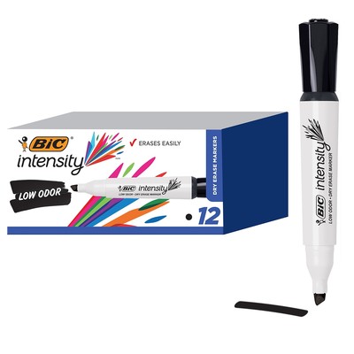 Bic Great Erase Grip Chisel Tip Dry Erase Marker Black Dozen GDEM11BK