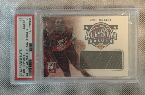 2012 Elite All-Star Salute Kobe Bryant Materials Worn Patch Lakers PSA 8