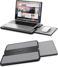 Laptop Lap Desk with Retractable Mouse Pad Anti Slip Heat Shield
