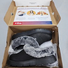 BOBS from Skechers Keepsakes Lite Cozy Blend Slippers Womens 7.5 Black Faux Fur