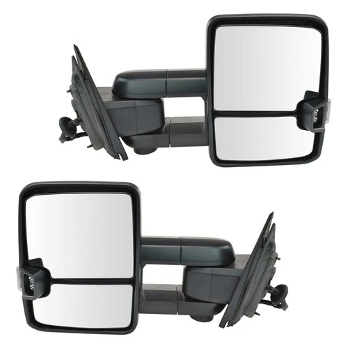 Tow Mirror Power Folding Heated Memory Smoke Signal Puddle Textured Black for GM