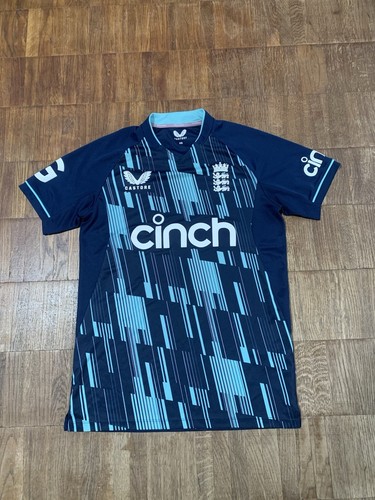 Castore Mens Navy & Blue 2022 England Cricket ODI Sports Jersey Shirt