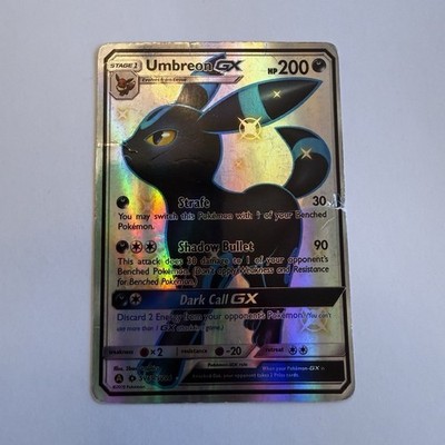 Pokémon Umbreon GX Shiny Holo Rare Full Art Card Hidden Fates SV69/SV94 200 HP