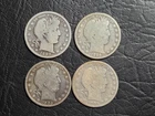 Lot of Four Better Date Barber Half Dollars, 1893, 1896, 1905 O, & 1905 S