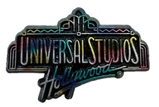 VTG Universal Studios Hollywood Retro Neon Sign Logo Fridge Magnet Park Rainbow