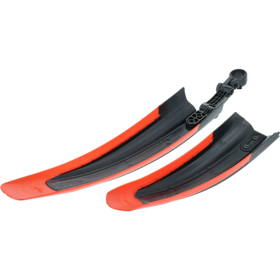 Set di parafanghi per mountain bike con ruote da 24" / 26" - nero/rosso plastica - Immagine 2 di 4