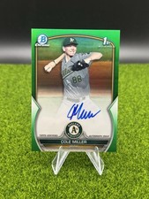 2023 Bowman Chrome Draft 1st Cole Miller Auto True Green Refractor /99 A’s