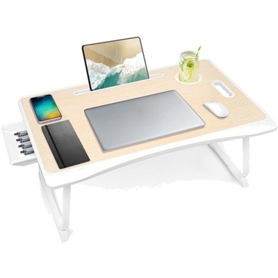 Laptop Bed Desk Tray Bed Table, Foldable Portable Lap Desk Notebook Stand Rea...