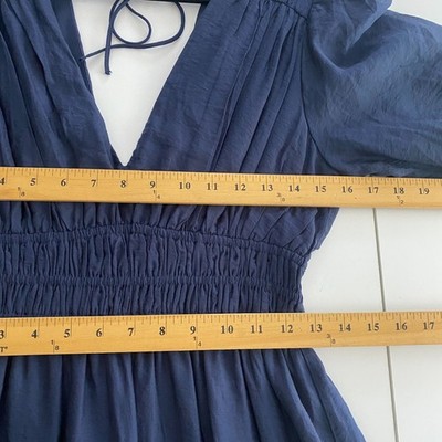 Abercrombie & Fitch Puff Sleeve Maxi Dress Size Medium Navy Blue Smocked Waist | eBay Abercrombie & Fitch Puff Sleeve Maxi Dress Size Medium Navy Blue Smocked Waist | eBay