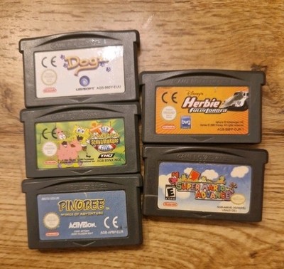 Nintendo 5xGame Boy Advance Spiele - Super Mario,Herbie,SpongeBob-GBA Spielmodul
