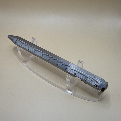 EDC Stainless Steel Bolt Action Pen With Ruler And 3 Bolt Settings Black Ink
