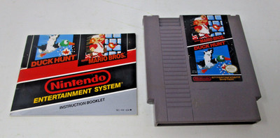 Super Mario Bros / Duck Hunt NES Game & Manual Vintage Authentic Retro Nintendo