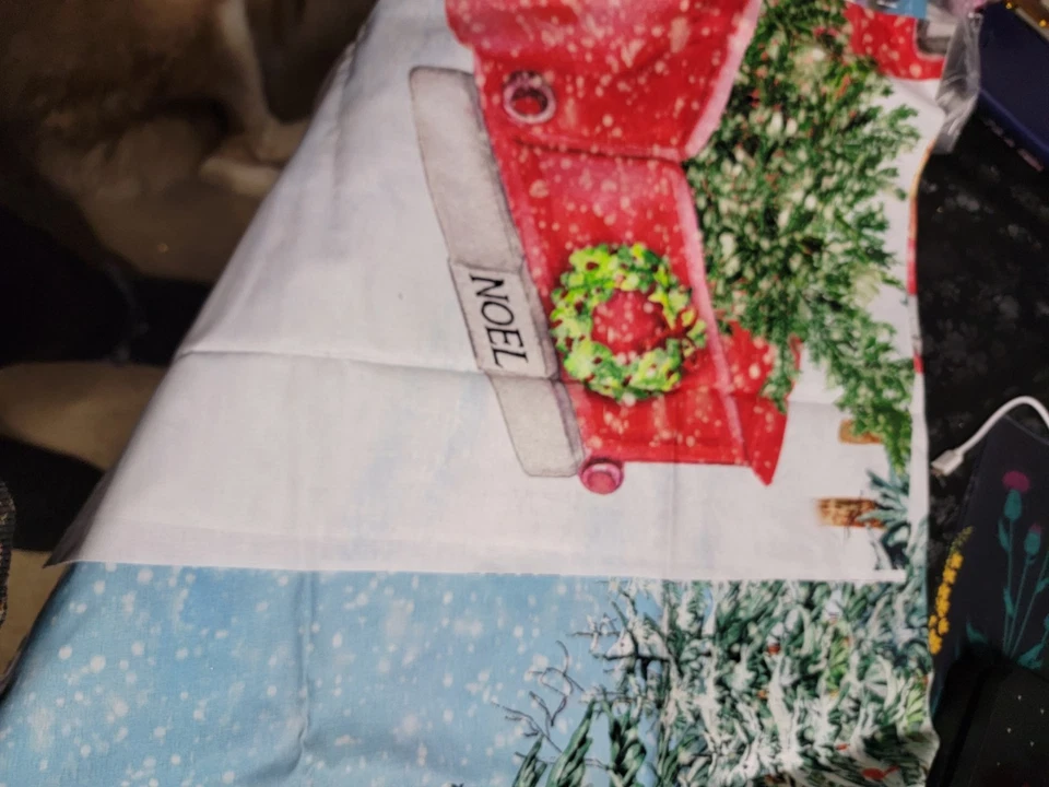 New Red Truck Fabric Panel 45"L X 36"W Quilting Sewing Crafting - Image 4 of 4