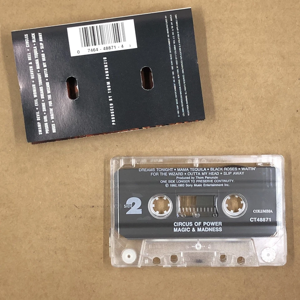 CIRCUS OF POWER Cassette Tape 90s MAGIC AND MADNESS CANTRELL ALICE IN CHAINS Foto 3 de 4