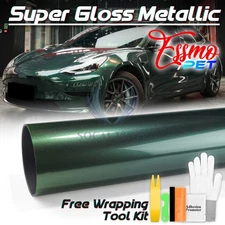 ESSMO PET Super Gloss Metallic Gotland Green Vehicle Vinyl Wrap Decal Like Paint