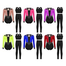 Girls Gymnastics Dancewear Unitard Jazz Leotard Ballet Bodysuit Yoga Jumpsuit