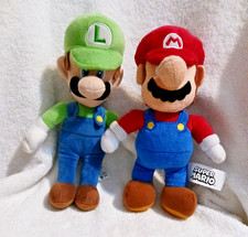 Super Mario Plush Mixed Lot of 2 - Mario 2022 Luigi 2017 10" tall