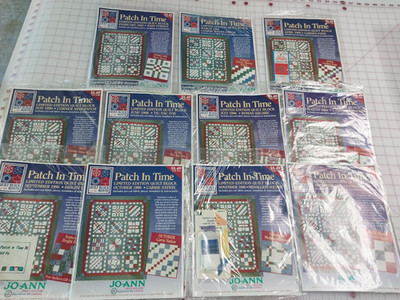Lot of 11 Joann Patch In Time Quilt Block Month Kit 1998  Feb thru Dec + Extras