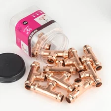 10 PCS EFIELD 1/2 " Press Fit Equal Tee For Copper Tube, No Lead , Pro  Pack