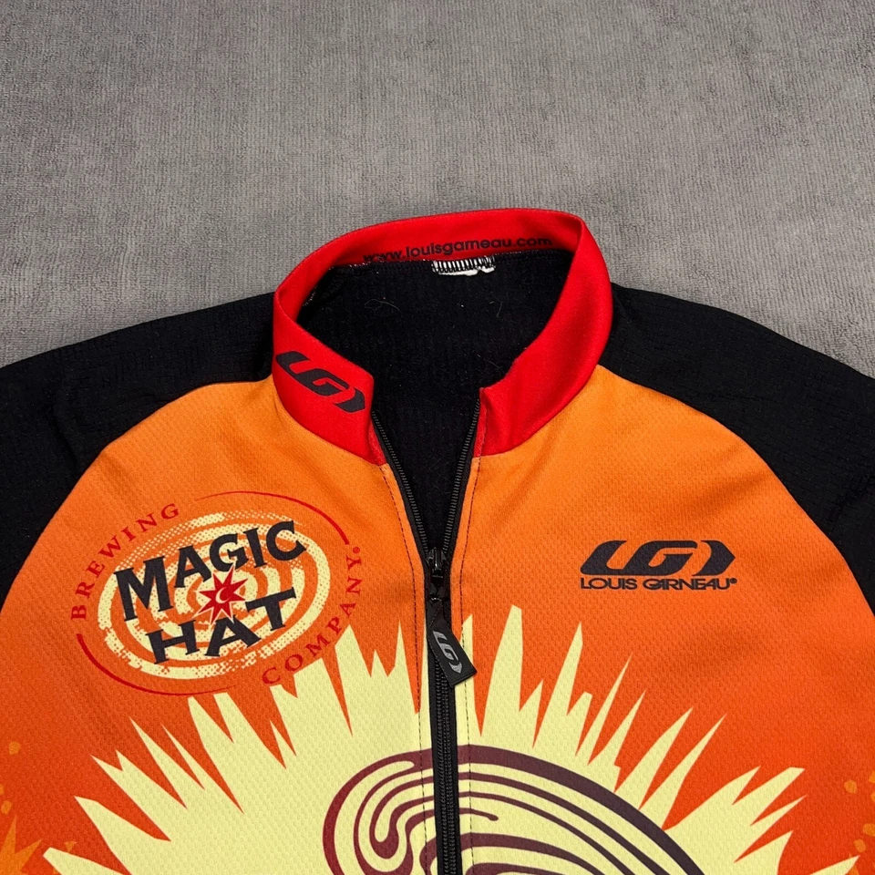 Chaqueta Louis Garneau Para Hombres Pequeña Naranja Ciclismo Jersey Magic Hat Brewing Cremallera Completa Foto 2 de 4