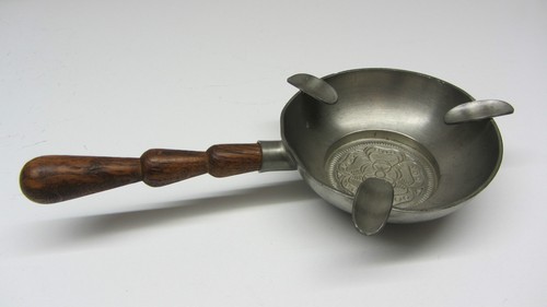 Fei Zinn Aschenbecher Engelspunze Engel Waage Holz Griff - Bild 11 von 11