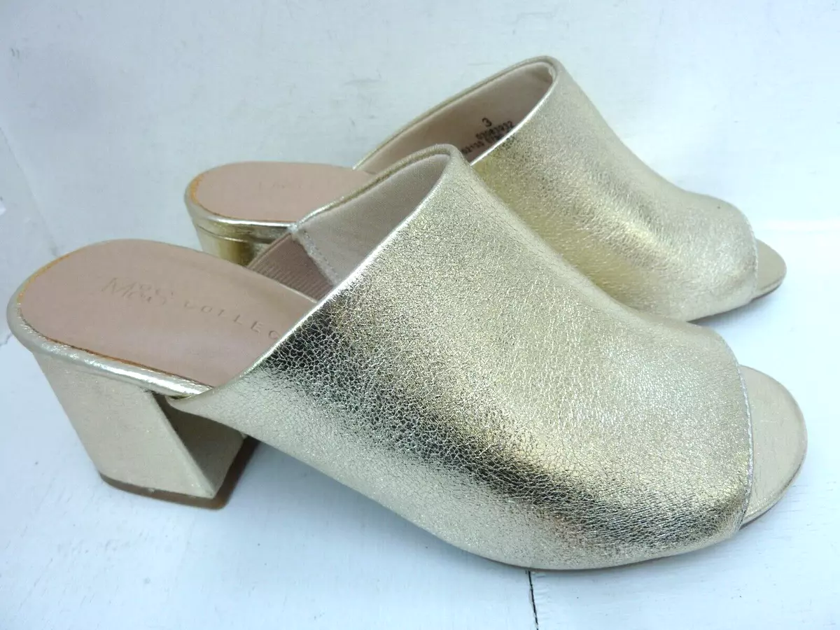 MARKS SPENCER Open Toe Mule Sandals 35 Gold UK 3 NEW eBay