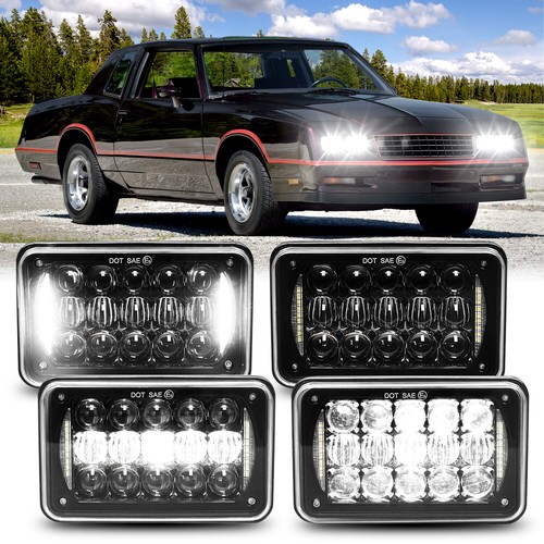 4PCS 4x6'' LED Headlights Hi/Low DRL Sealed For Chevrolet Monte Carlo 1980-1988 - 第 1/12 張圖片