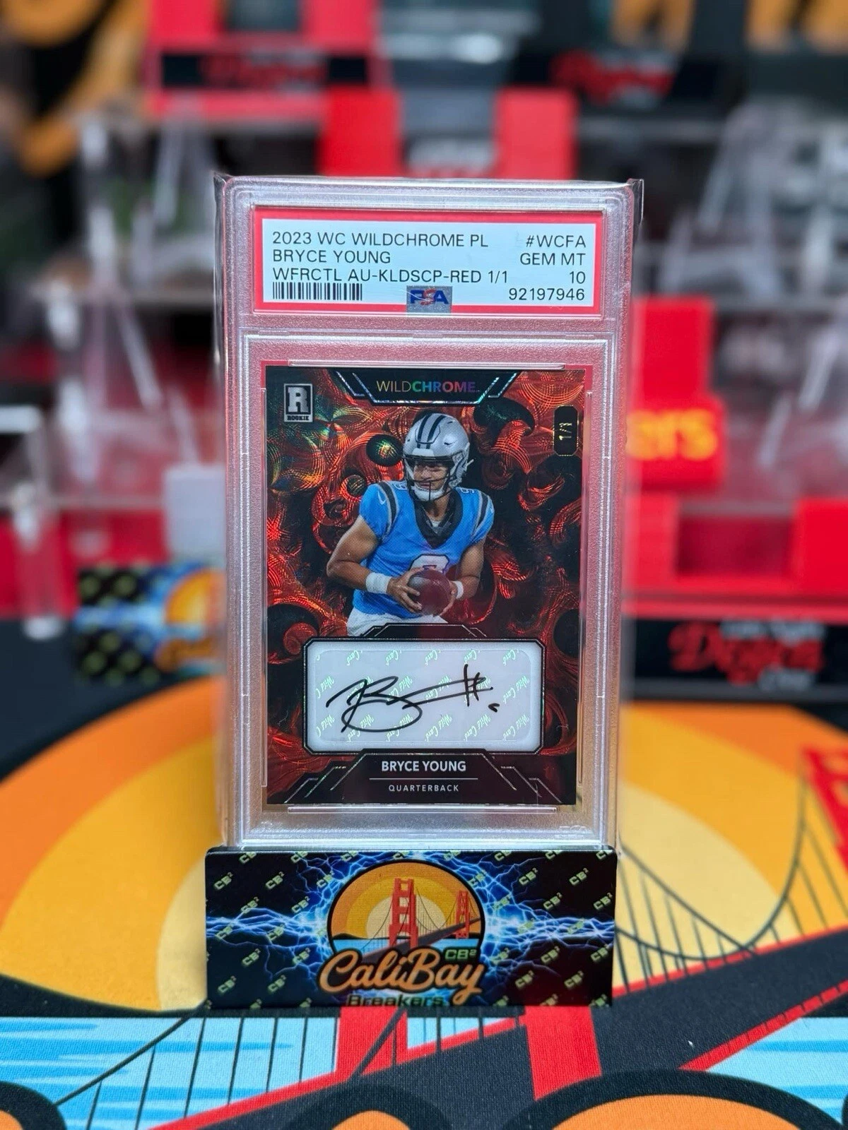 Bryce Young Wild Card Wildchrome Pro-Look Hobby Wildfractal Autographs #WCFA Rainbow Foil-Red 1/1