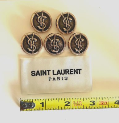 イブサンローラン　ウールカシミヤダブルフェイスジャケット　YSL刻印ボタン イヴサンローラン ダブルジャケット YSLロゴ刻印ボタン 36サイズ ブラック