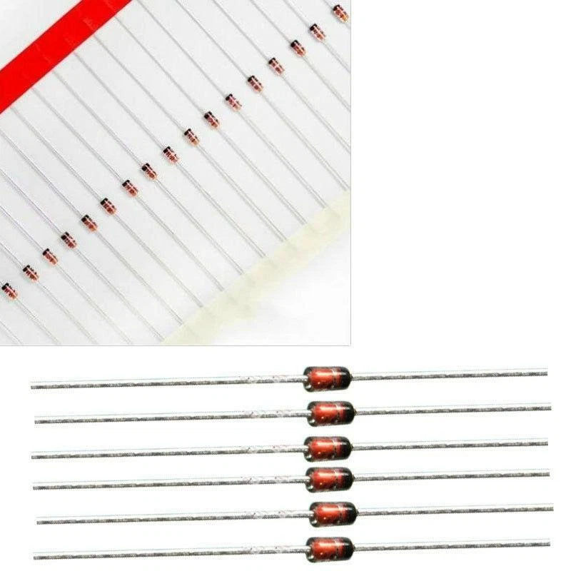 100 шт. 1N4148 переключающий сигнальный диод ST DO-35 100 В 200 мА заменяет 1N914 США - Изображение 2 из 4